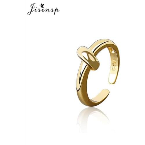 Jisensp Unique Fashion Irreguar Cocktail Rings Minimalist Knot Shape Finger Rings Everyday Jewelry for Women Friendship Gift