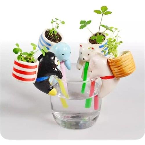 Panda Penguin Succulent Ceramic Flower Pot Small Animal Flower Vase Creative Bedroom Desktop Home Decoration Cartoon Garden Pots