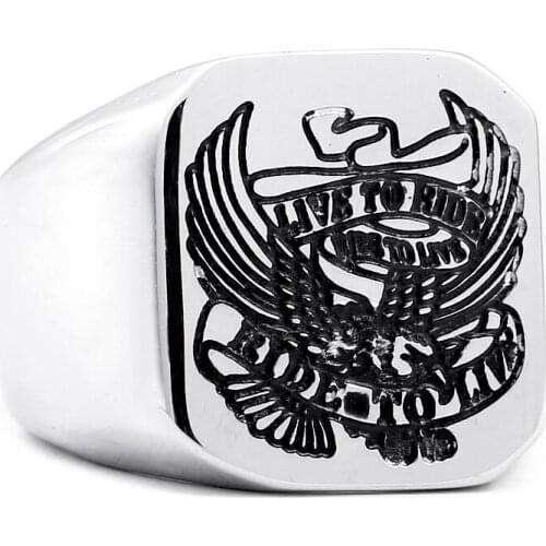 Stainless steel eagle ring fashion cool popular titanium steel men ring biker jewelry