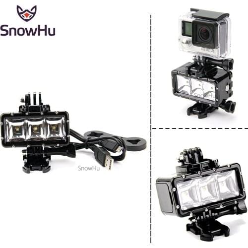 SnowHu for Gopro Accessories 30m LED Underwater Waterproof Light Mount Kit for Go pro Hero 9 8 7 6 5 Yi 4K action camera GP258