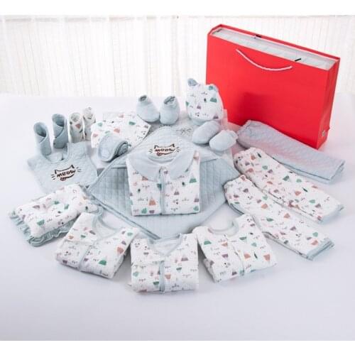 21pcs Newborn Clothes Set Winter Warm Cotton Cartoon Newborn Set Newborn Baby Girl Boy Clothes Infant Outfit Baby Gift With Box