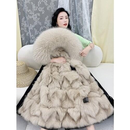 High Quality Plus Size Womens Winter Parka Mujer 2020 New Mid-Length Import Fox Fur Liner Removable Fur Coat Overcoat Women
