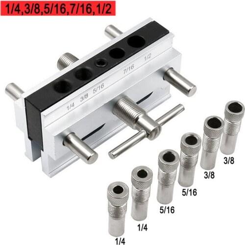 Woodworking Punching Locator Alloy Steel Metric and Inch Woodwork Drilling Locator Furniture Connect Hole Puncher Carpentry Tool