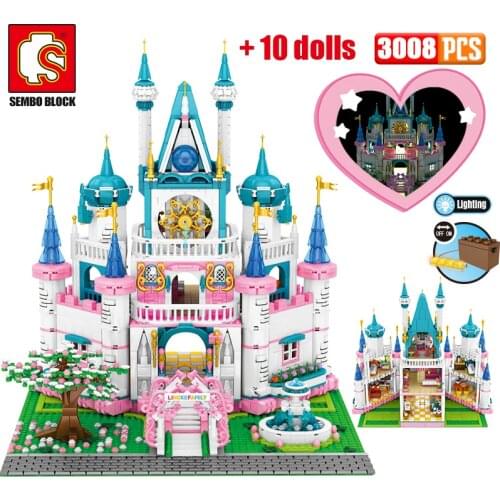 City Street View Castle Building Blocks Creator Friends House technical Car Manual Figures Bricks Toys For Children Gifts