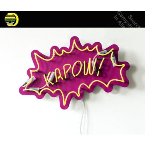 Neon Sign for KAPOW Pop Art Neon Bulb sign handcraft Handmade neon signboard personalized post war consumer boom with board