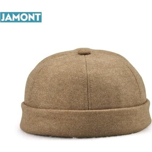 JAMONT new men and women street melon hat trend retro eaves flange landlord hat solid hat