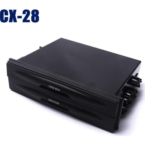 New Black CX-28 Car Storage Tool Universal Car Auto Double Din Radio Pocket Drink Cup Holder Storage Box Car Accessories Mounts