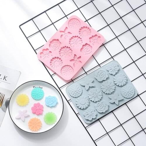 New style various flower pudding dessert mold silicone cake mold biscuit epoxy chocolate mold cake decorating tools