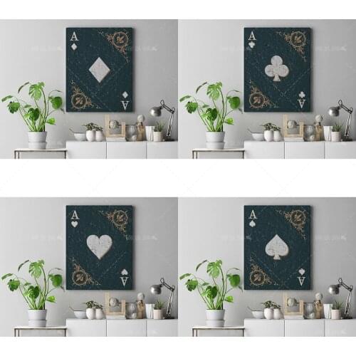 Poster Ace Heart,Playing Cards Poster HD Prints Canvas Wall Art Painting Modular Pictures Home Decoration Poster For Living Room