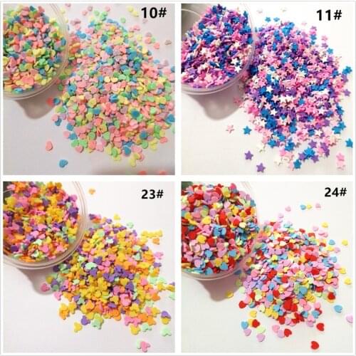 50g Polymer Clay Sprinkles Flower Petal Sakura Shaped Flatback Cabochon DIY Fake Cake Decor Polymer Clay Deco Parts