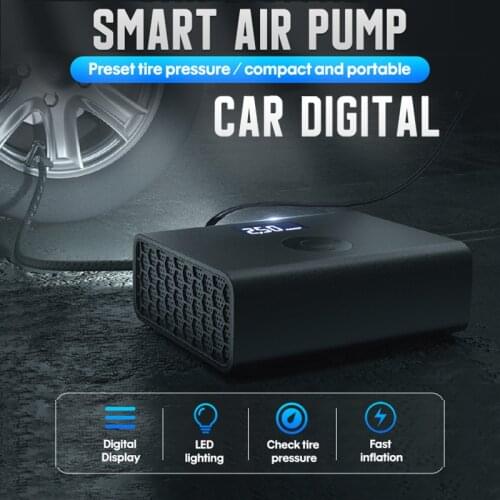 Handheld Car Tire Inflator Air Pump With Flash Compressor LED Light Portable Smart Car Inflator Pump 12v 150psi