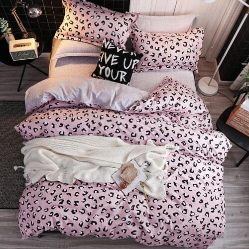 Simple Leopard Children Bedding Sets Soft Duvet Cover Bed Sheet Pillowcase Bed Cover Linens Bedclothes Kids Baby Gift