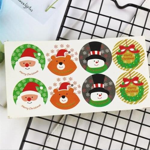 80pcs/lot Christmas Sealing Stickers Gift Posted Baking Decoration Label Multifunction Tag Package Label