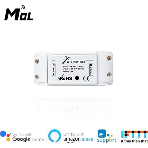 MOL eWelink Basic R2 Wifi DIY Smart Wireless Remote Switch Domotica Light Controller Module Work with Alexa Google Home eWeLink