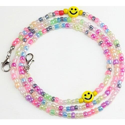 New Bohemian Glasses Chain Women Girls Boho Candy Color Beads Daisy Hangs Masks Lanyard Hold Straps Neck Mask Hanger