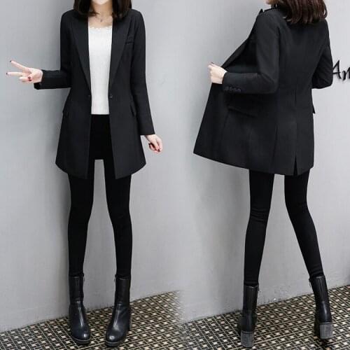 Plus size blazer feminino slim small suit ladies shirt spring and autumn new OL professional temperament chic suit jacket