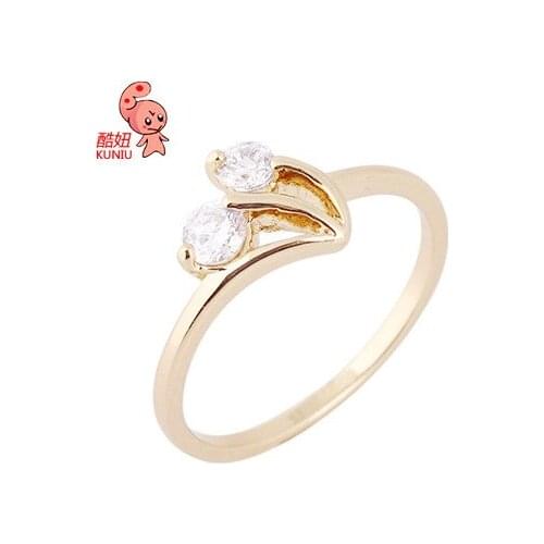 Kuniu geometric finger ring for women zircon metal material simple trendy style anniversary engagement fashion jewelry