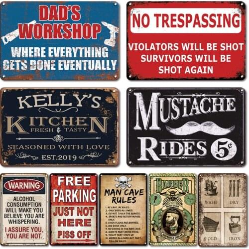No Trespassing Tin Poster Vintage Barber Shop Metal Plaque Tin Sign Personalized Man Cave Living Room Decoration Plate Signs