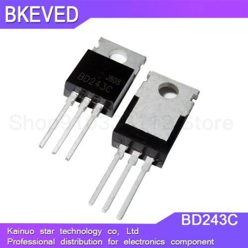10PCS BD243C TO220 BD243 100V 6A TO-220 Bipolar Transistors NPN General Purpose new original