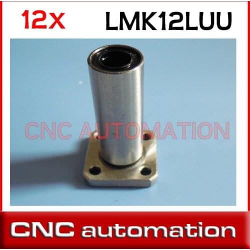 12pcs LMK10LUU 10mm long type flange bearing linear bush 3d priter xyz cnc rail guide