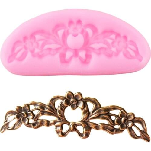 3D Baroque Relief Border Silicone Molds Flower Vine Cupcake Topper Fondant Cake Decorating Tools Candy Chocolate Gumpaste Moulds