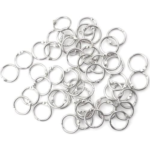 50Pcs Metal Ring Binder Staple Book Binder Albums Loose-leaf Book Hoops 15-80mm Loose Leaf Ring Keychain Office Binding Supplies