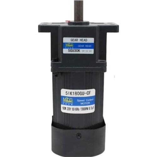 5IK180GU-CF 180w 220V/380V AC Gear Reduction Induction Motor, Forward and Reverse, Fixed Speed 3K-200K
