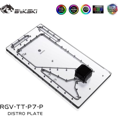 BYKSKI Acrylic Tank use for Thermaltake P7 Computer Case / 3PIN 5V D-RGB / Combo D5 Pump Cool Water Channel Solution