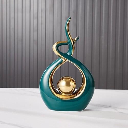 Home Decoration Accessories for Living Room Ceramic Abstract Sculpture Handicraft Statues Office Desk Decoration