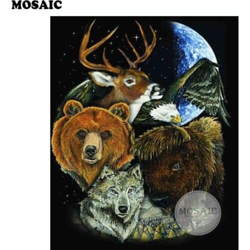 Diamond Embroidery 5D DIY Diamond Painting Multi Animal wolf bear eagle Diamond Painting Cross Stitch Rhinestone Mosaic D13