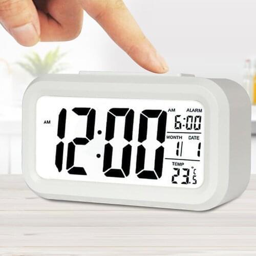 Battery Operated Alarm Clock Electronic Large Lcd Display Digital Alarm Clocks With Snooze Backligh
