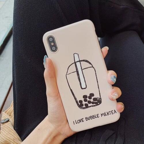 I Love Bubble Milk Tea Phone Case for iPhone 11 12ProMax XS MAX XR Capa Soft TPU Back Cover for iPhone X 8 7Plus Cases Coque
