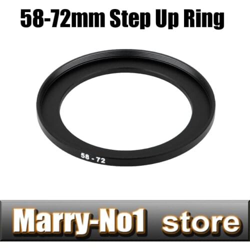 Black Step Up Filter Ring Lens Ring 58mm to 72mm 58mm -72mm58-72mm