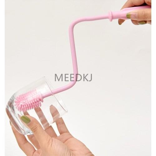 Long handle soft rubber cup brush bottle brush cleaning brush washing brush 360 degrees without dead angle cleaning