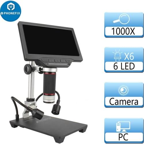 1000X 7 Inch Large LCD Display Electronic USB Digital Microscope Mobile Phone Soldering Continuous Amplification Magnifier Tool