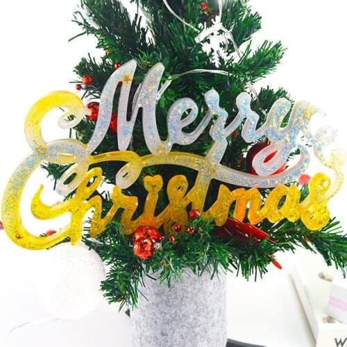 DIY Merry Christmas Letter Series Resin Molds Epoxy Casting Molds For Table Decor Home Ornament Silicone Mold Art Crafts Tools