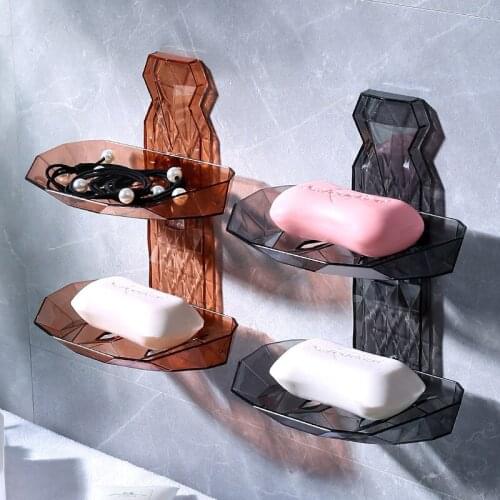 Wonderlife pattern drain soap box soap box soap holder rotating soap holder double hook bathroom kitchen storage box