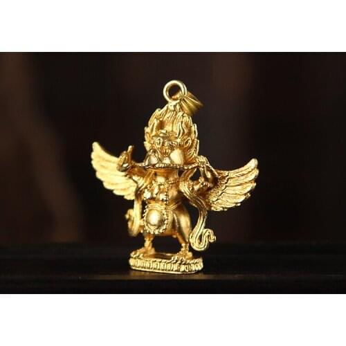 GOOD Buddhist supply Greco-Buddhist pocket travel efficacious talisman gilding Suparna Garuda Dhwaja Buddhism Pendant Amulet