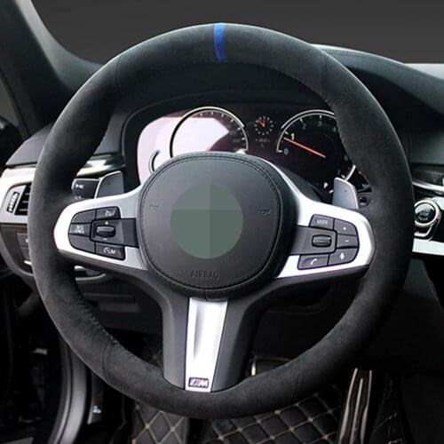 DIY Black Faux Leather Car Steering Wheel Cover For BMW M Sport G20 G30 G31 G32 G21 X3 G01 G02 X4 G05 X5 G14 G15 G16