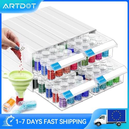 5d Diamond Painting Beads Storage Container with Detachable Boxes and Individual Grid Bottles for Drills Jewelry Storage Box