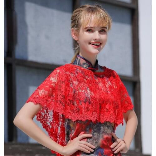 11 Colors Summer Lace Bridal Wraps Shawl Elegant Women Evening Cape Bolero Dentelle Mariage Bride Wedding Party Jackets Wrap