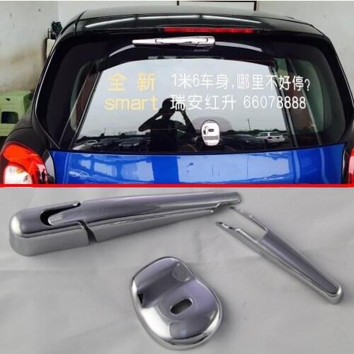 For Benz Smart Fortwo 2014 2015 2016 2017 ABS Chrome Rear Window Wiper Arm Blade Cover Trim Overlay Nozzle Molding Garnish