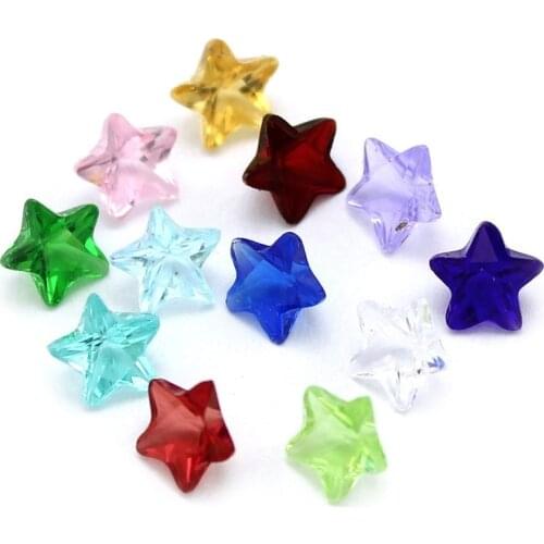 Wholesales 12pcs 4mm Star Shape Colorful Birthstone Floating Locket Memory Charms for Memory Love Locket as Gift