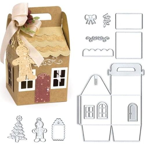 Craft Metal Cutting Dies Cut Die Mold Christmas Tree House Scrapbook Paper Craft Knife Mould Blade Punch Stencils Dies