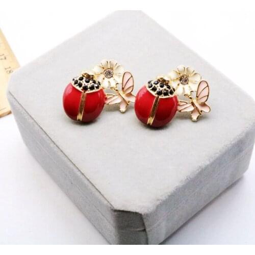 Cute Enamel Insect Flower Butterfly Sweet Earring