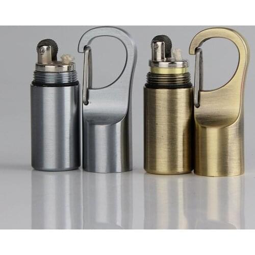 Hanging Button Type Mini Kerosene Lighter Wholesale Metal Windproof Lighter Smoking Accessories for Weed Cigarette Lighter