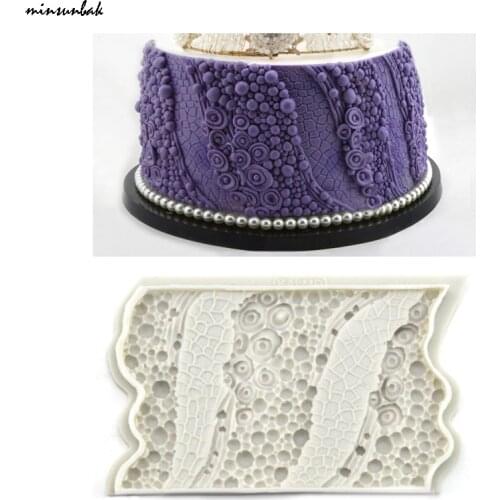 Minsunbak Pearl Flower Pattern Silicone Mold DIY Fondant Cake Decoration Sugar Craft Tool Chocolate Gumpaste Kitchen Baking