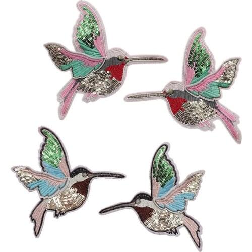 New Arrival 3D Paillette Sequin Embroidery wing Birds Patch Applique Sew on Clothes Shirt Docarate Accessory Patchwork Diy