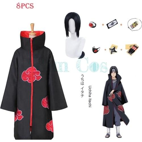 Anime Boruto Character Costume Robe Cloak Clothes Cloak Stand Collar Wig Headband Ring Necklace Ninja Props Party Accessories