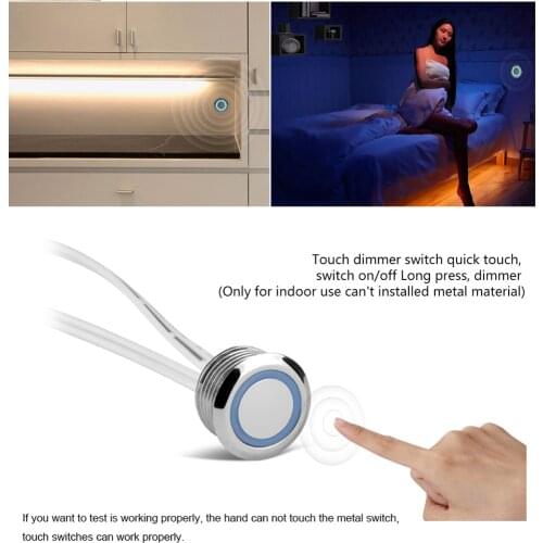 LED Dimmer Recessed Touch Sensor Switch Button Control Stepless Dimmable Switch For LED Strip DIY Bed Closet Cabinet 5V 12V 24V